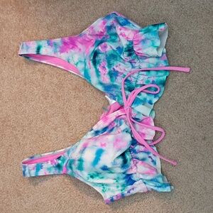 NWOT Decree Vibrant Tie-Dye Bikini Top Size XXL TOP ONLY